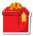 Бесплатное векторное изображение Изолированный стикер подарочной коробки